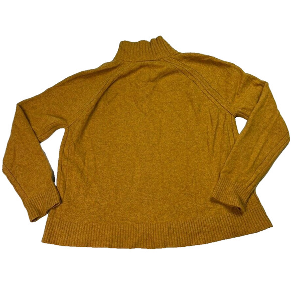 Banana Republic Sweater Men's XL Henley Mock Neck Mustard Yellow Wool - Picture 2 of 9